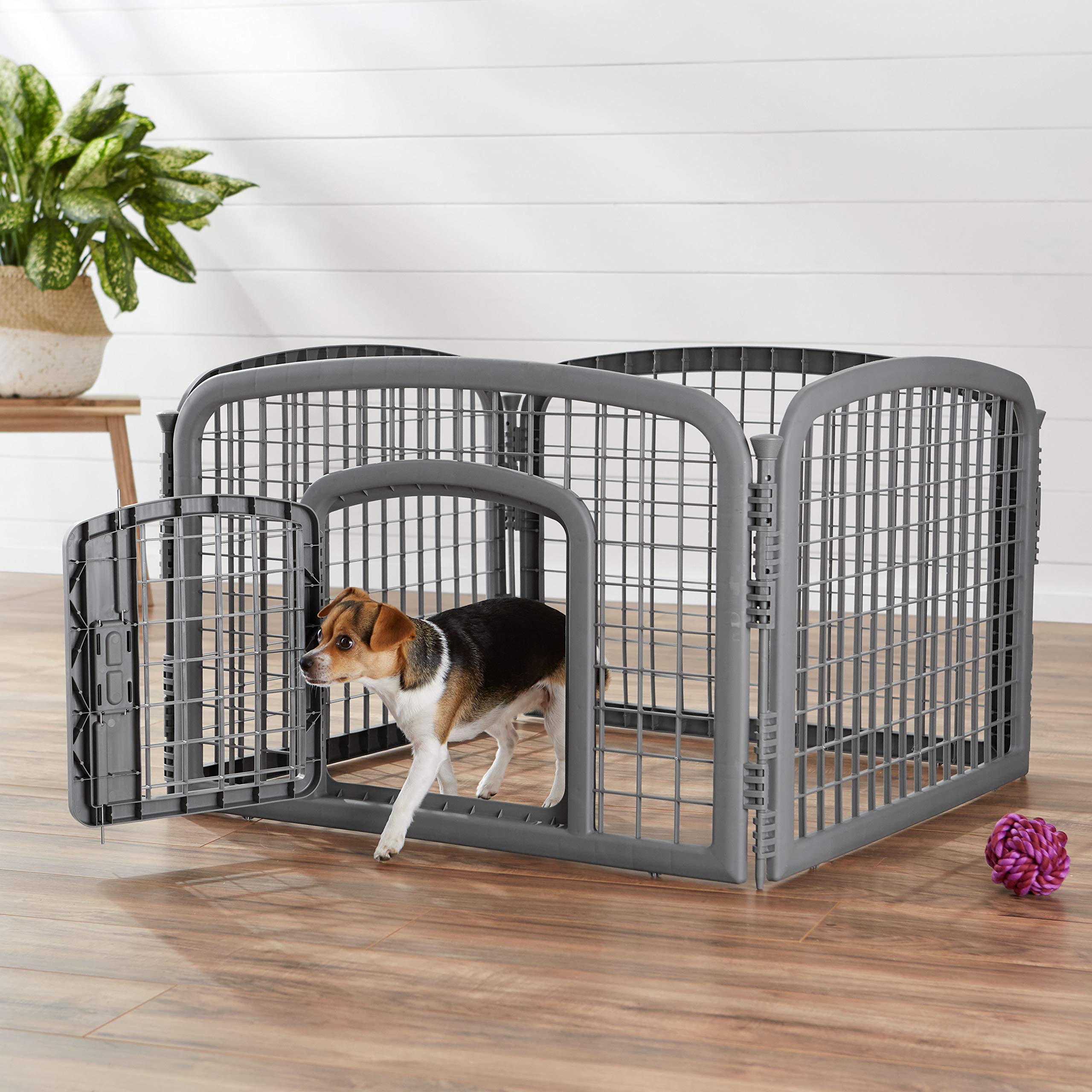 AmazonBasics 四片式寵物圍欄｜35 × 35 × 24吋・灰色・圖片 2